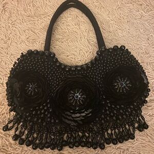 Black Beaded Bag